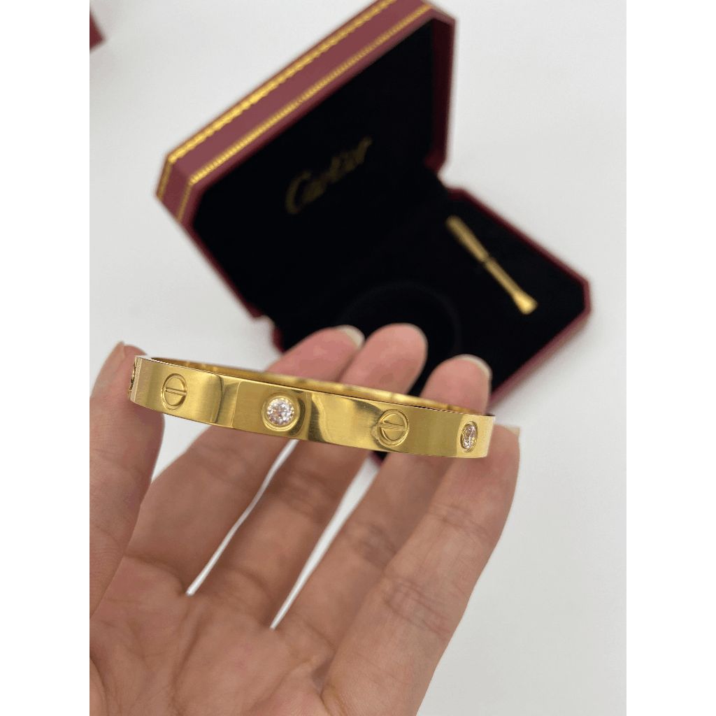 Cartier Bracelet 18k Yellow Gold With 4 Diamonds
